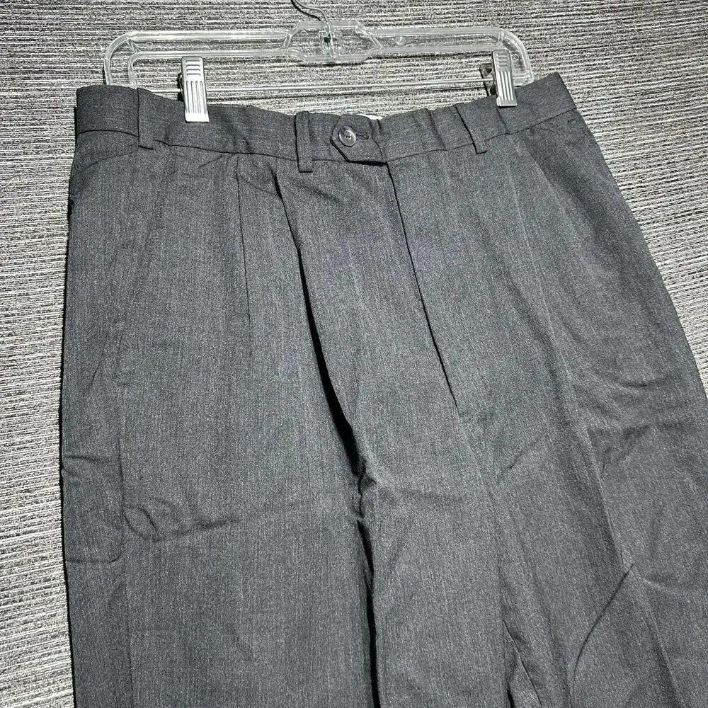 Britches Dress Pants Men's Size 34 R Dark Grey Black 750 Winston Made Italy Wool